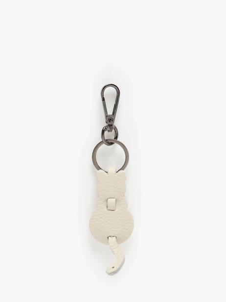Sleutelhanger Kat Leder Milano Beige caviar CA24125